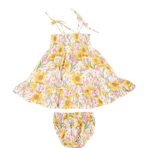 Angel Dear Floral Yellow and Pink Dress
